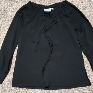 Simply Vera Wang Ruffle Black Blouse
